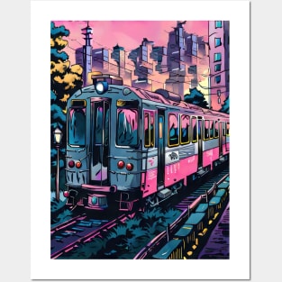 Sunset Train Ride Posters and Art